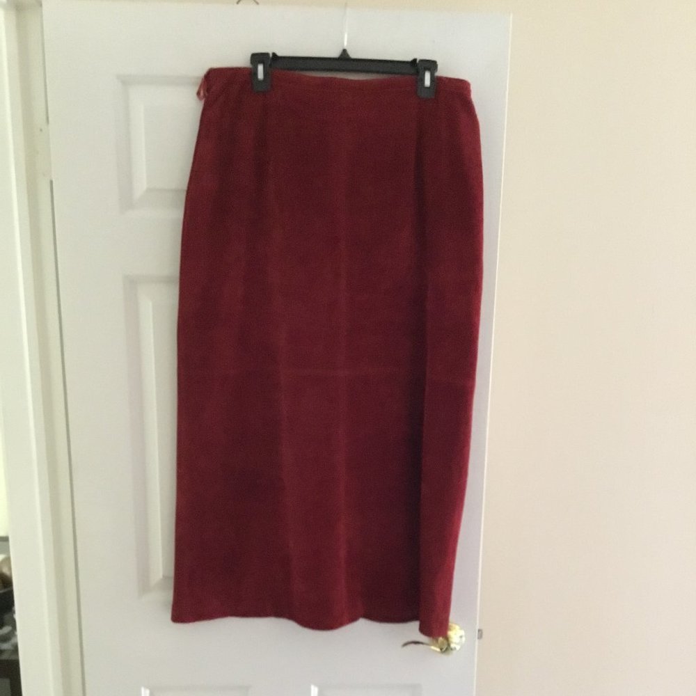 Rust colored suede skirt